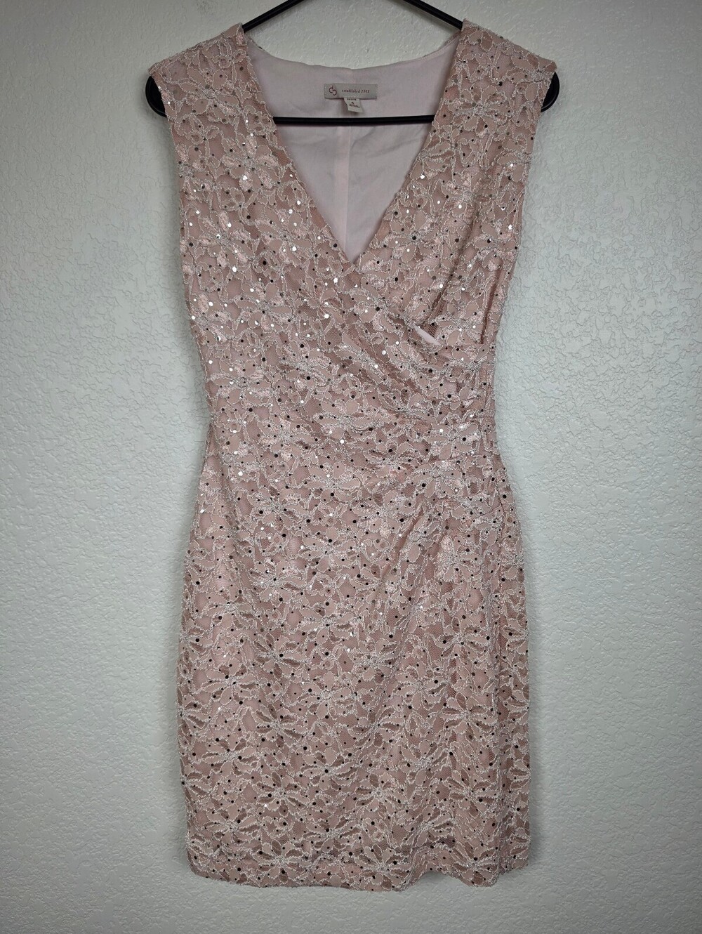 DB Vintage Y2K 90s Petite Size 4 Pink Lace Sequin Dress